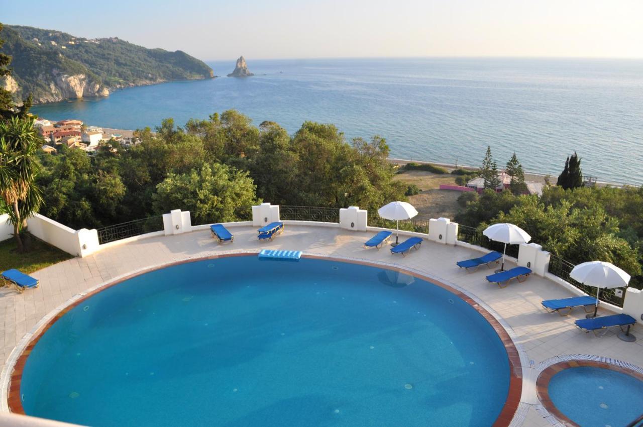 Holiday Apartments Maria With Pool And Panorama View - Agios Gordios Beach Kültér fotó